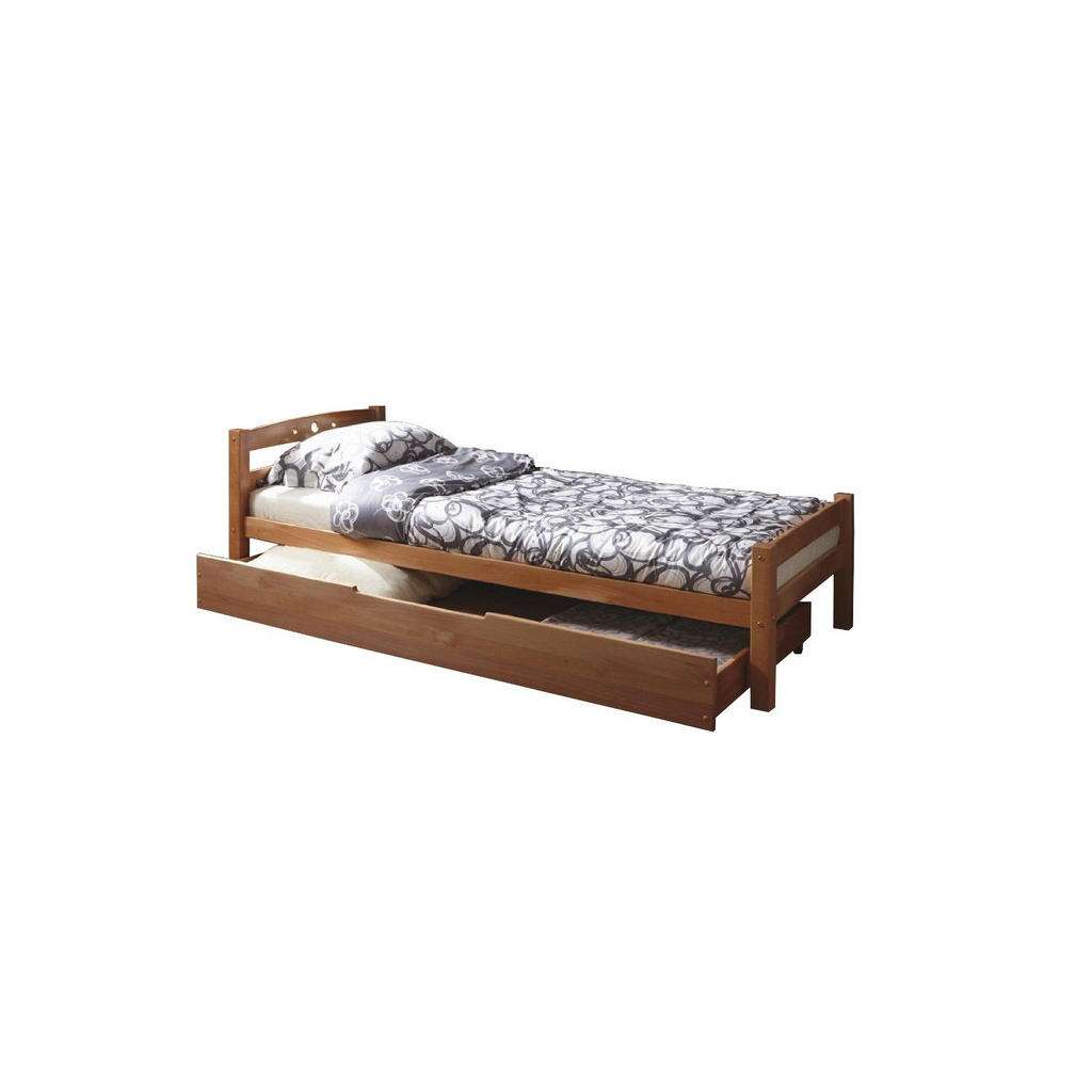 Carryhome BETT Buche massiv 90/200 cm, Braun