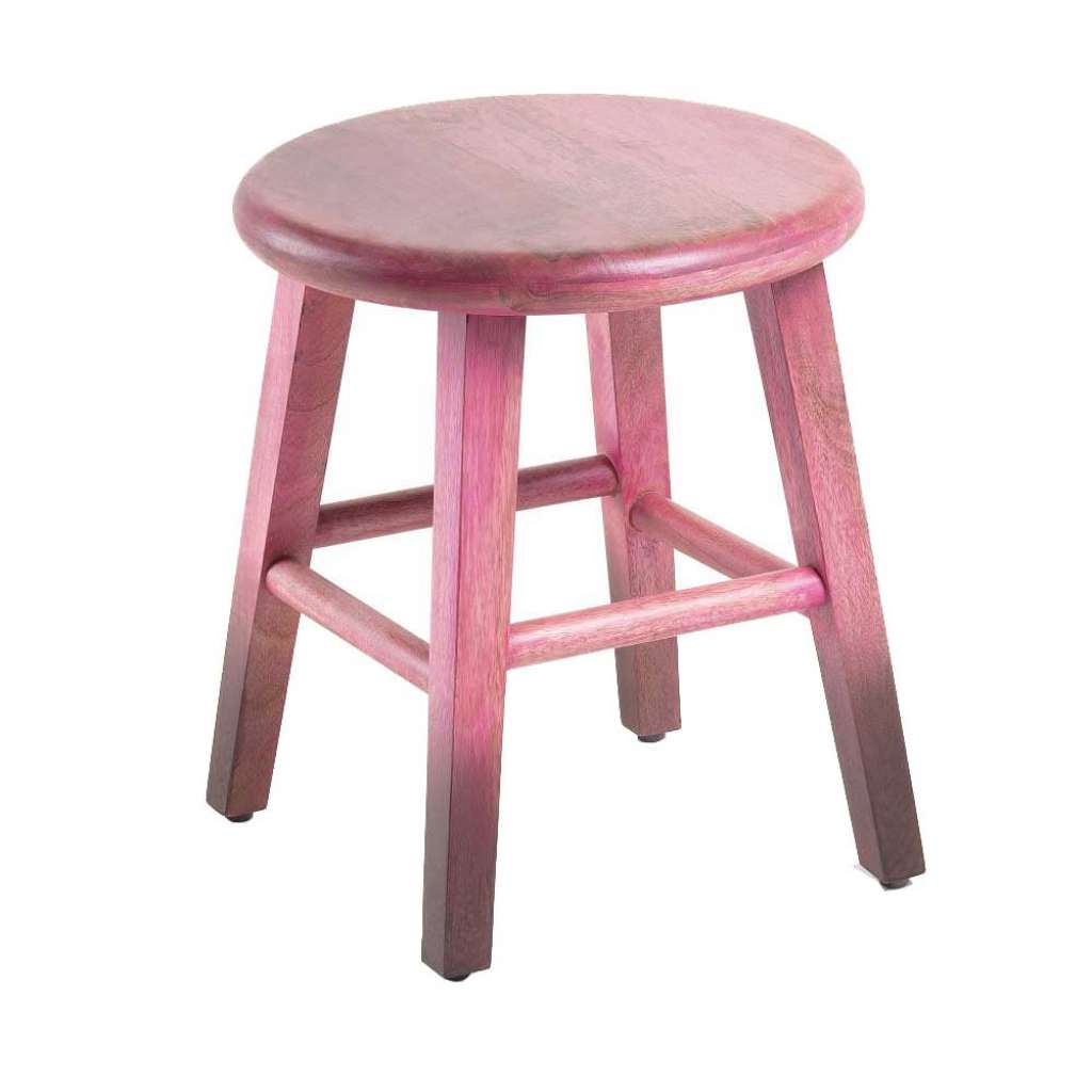 Hocker in Pink Mangobaum Massivholz