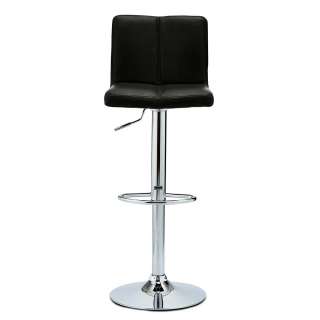 Designbarhocker in Schwarz und Chromfarben dreh- und höhenverstellbar (2er Set)