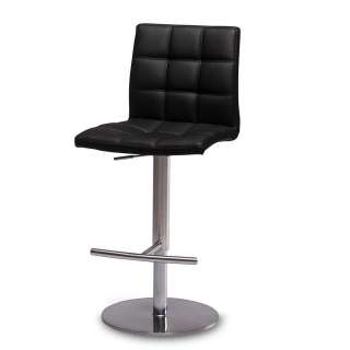 Design Tresenstuhl in Schwarz Kunstleder dreh- und höhenverstellbar