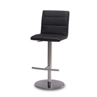 Design Barstuhl in Schwarz und Silberfarben höhenverstellbar