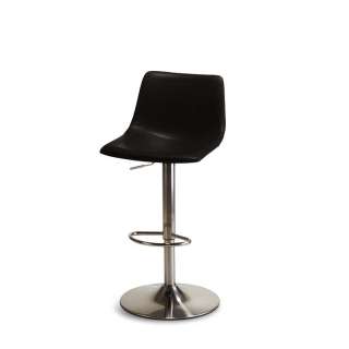 Barstühle in Schwarz Kunstleder dreh- und höhenverstellbar (2er Set)