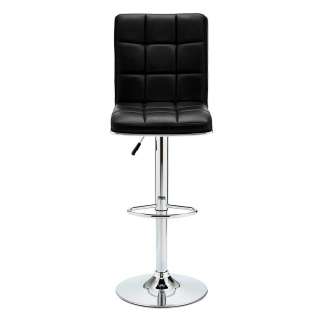 Tresenhocker in Schwarz und Chromfarben drehbar (2er Set)