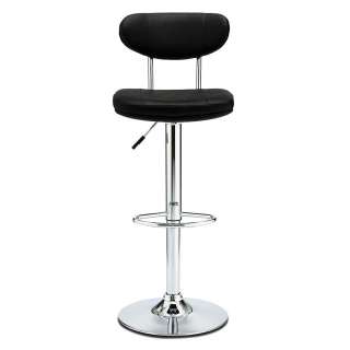 Barstühle in Schwarz und Chromfarben dreh- und höhenverstellbar (2er Set)