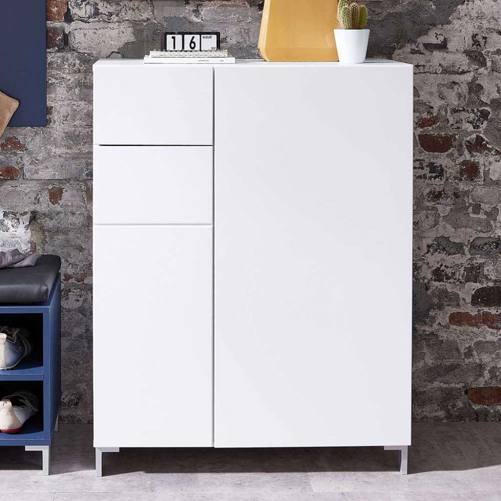 Garderobenschuhschrank in Weiß 80 cm breit