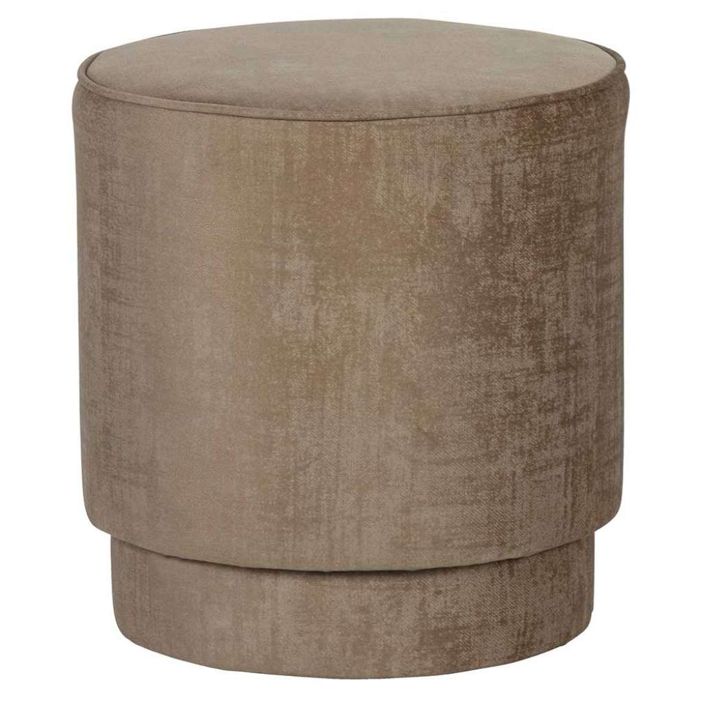 Couchhocker in Beige Samt Retrostil
