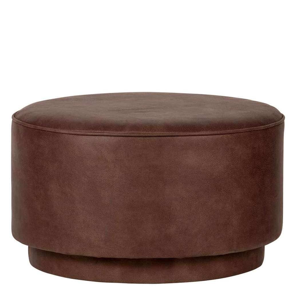 Hocker in Braun Microfaser Retro Design
