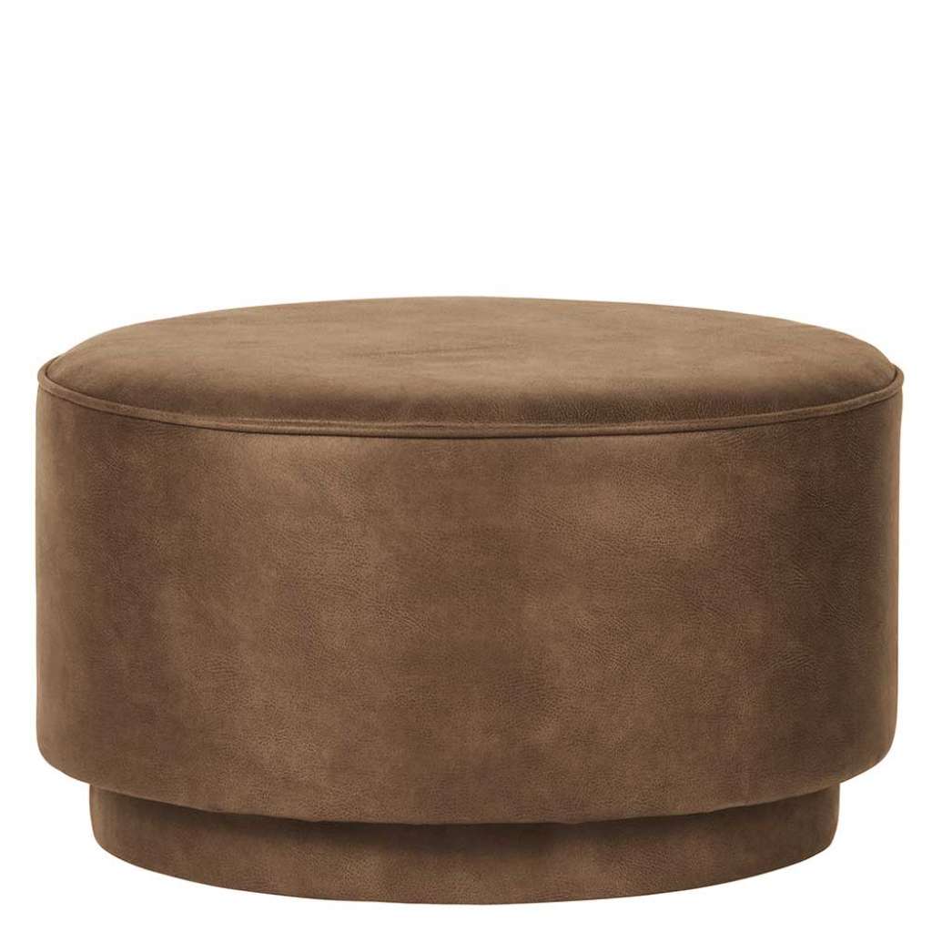 Beistellhocker in Cognac Braun Microfaser 60 cm breit