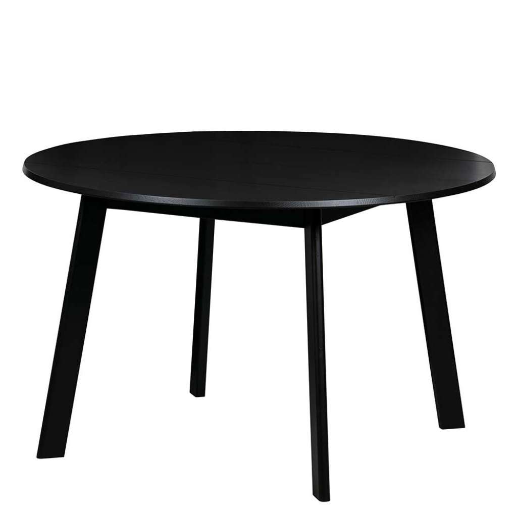 Schwarzer Tisch aus Esche Massivholz rund