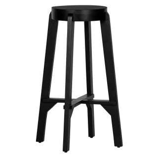 Hocker in Schwarz Mangobaum Massivholz