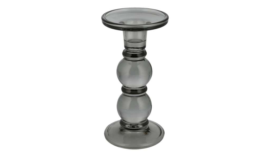 Kerzenhalter ¦ grau ¦ Glas  ¦ Maße (cm): H: 18,5 Ø: [9.3] Dekoration > Kerzen & Lichter > Kerzenständer - Höffner