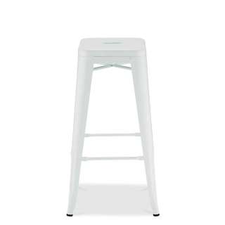 Weiße Barhocker aus Stahl Industriedesign (4er Set)