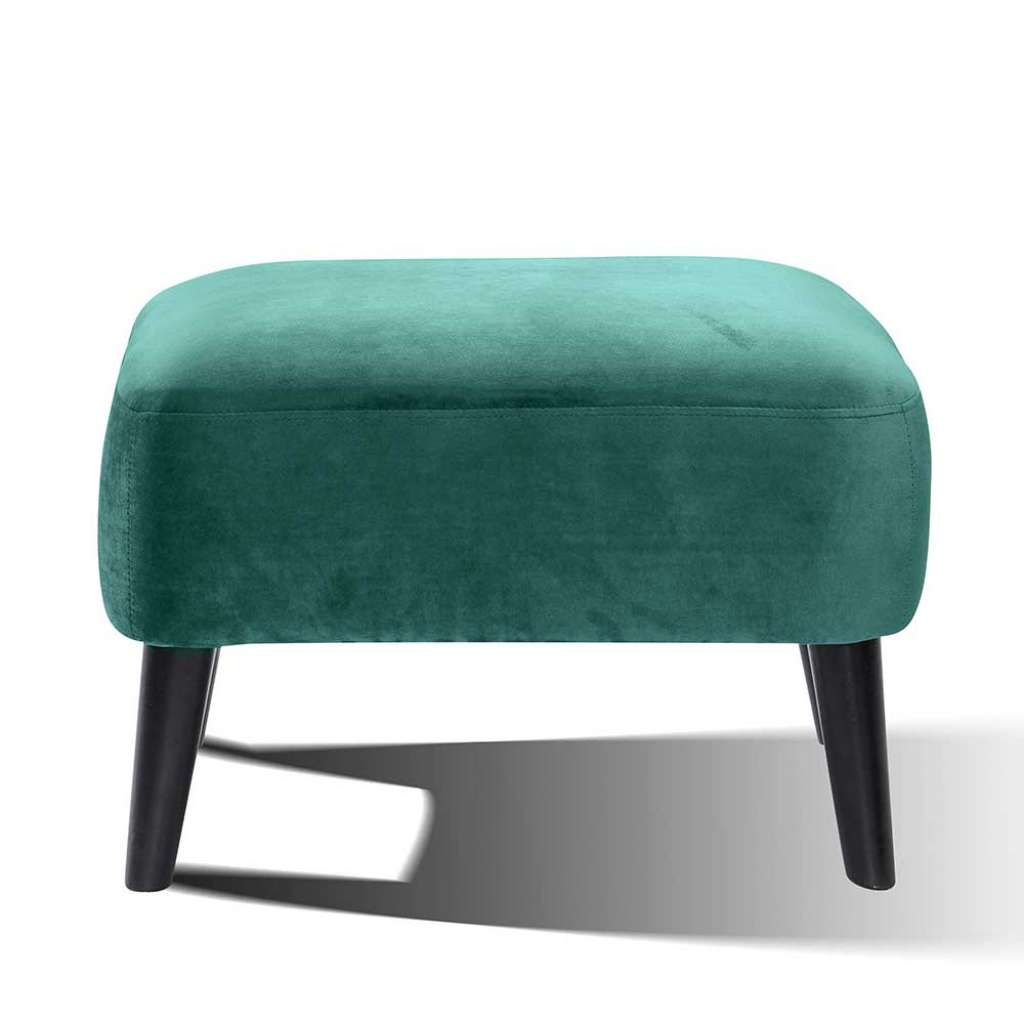 Fußhocker im Retrostil Grün Samt