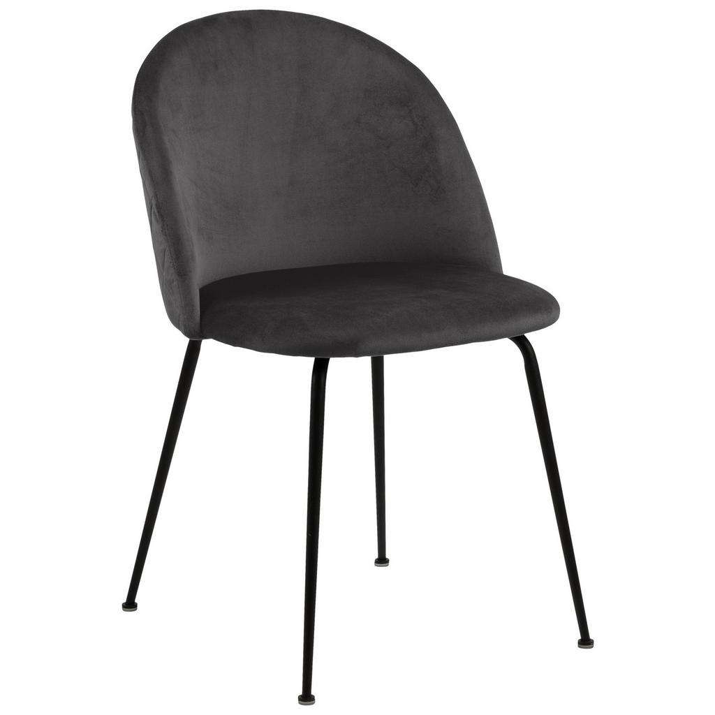 Carryhome STUHL Samt Schwarz, Grau