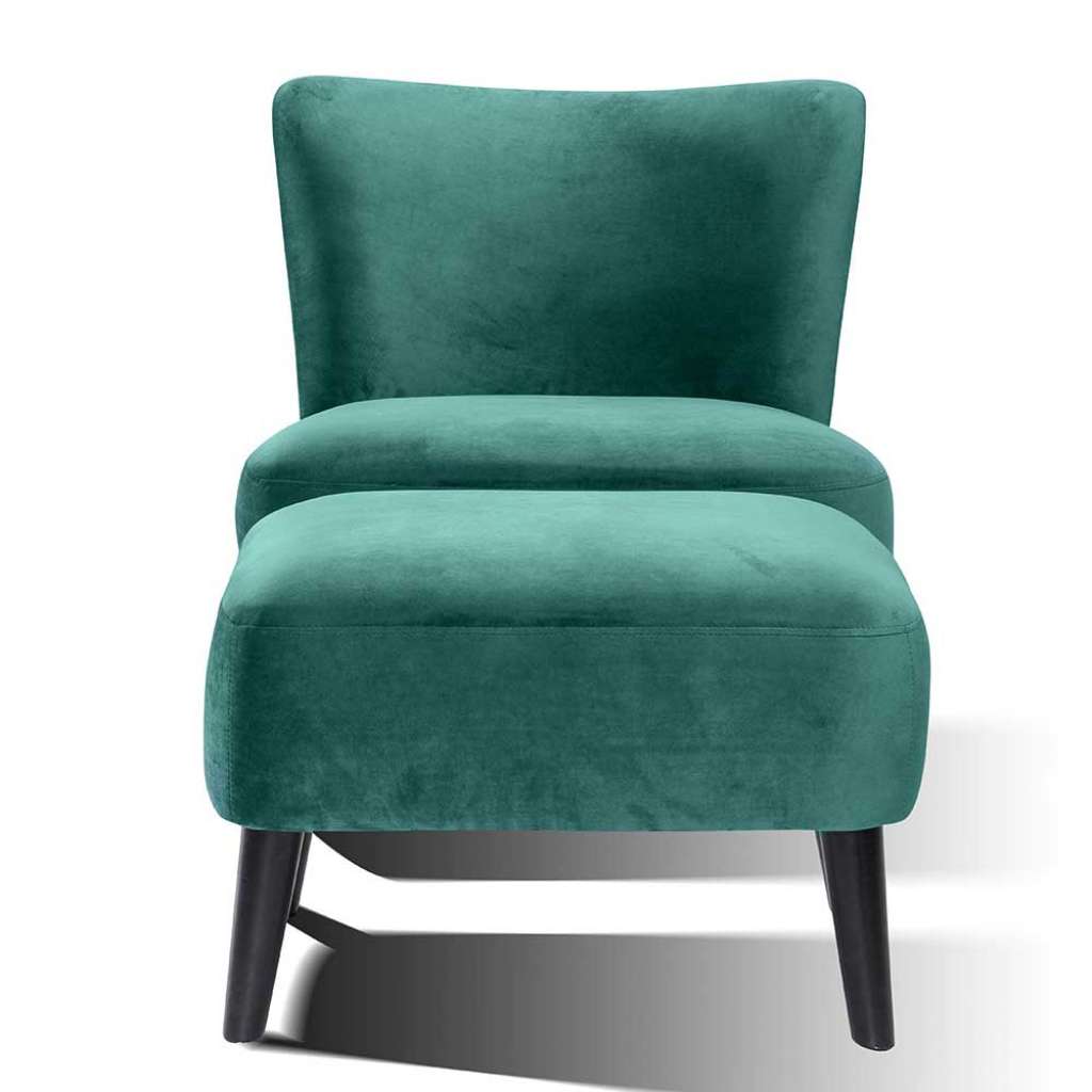 Einzelsessel im Retrostil Fußhocker (2-teilig)