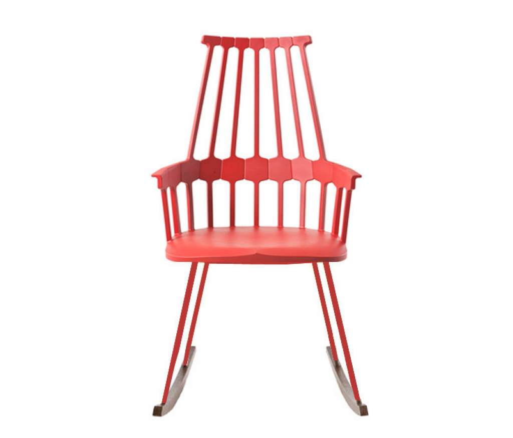 Kartell - Comback Schaukelstuhl - orangerot - indoor