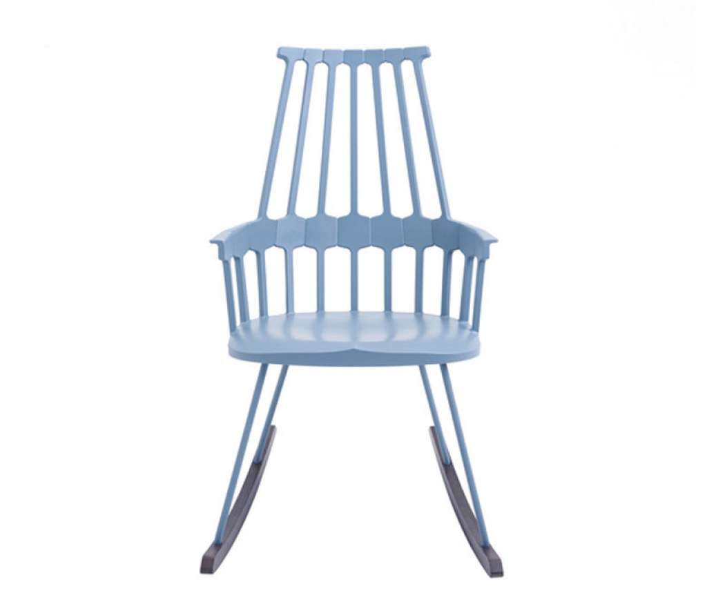 Kartell - Comback Schaukelstuhl - blaugrau - indoor