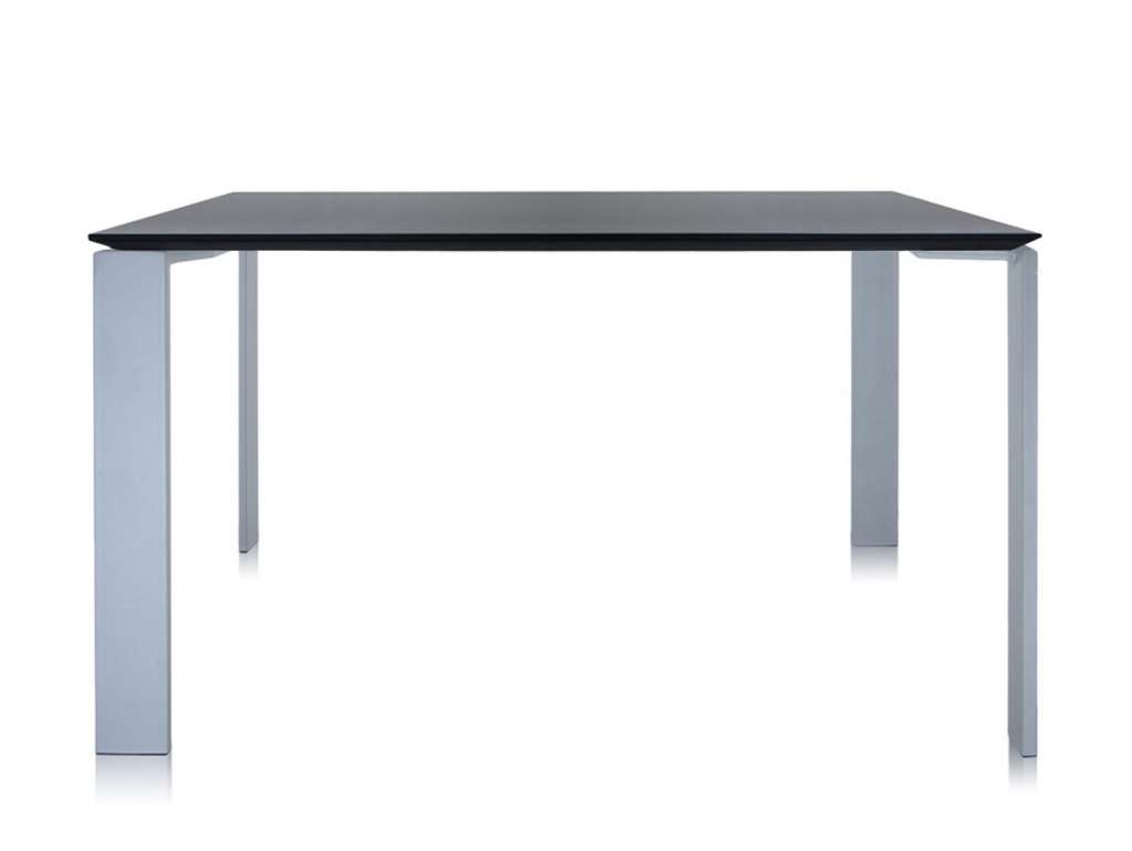 Kartell - Four Tisch M - schwarz-Aluminium - indoor