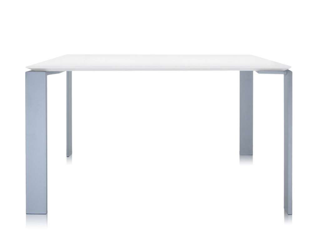 Kartell - Four Tisch S - weiß-Aluminium - indoor