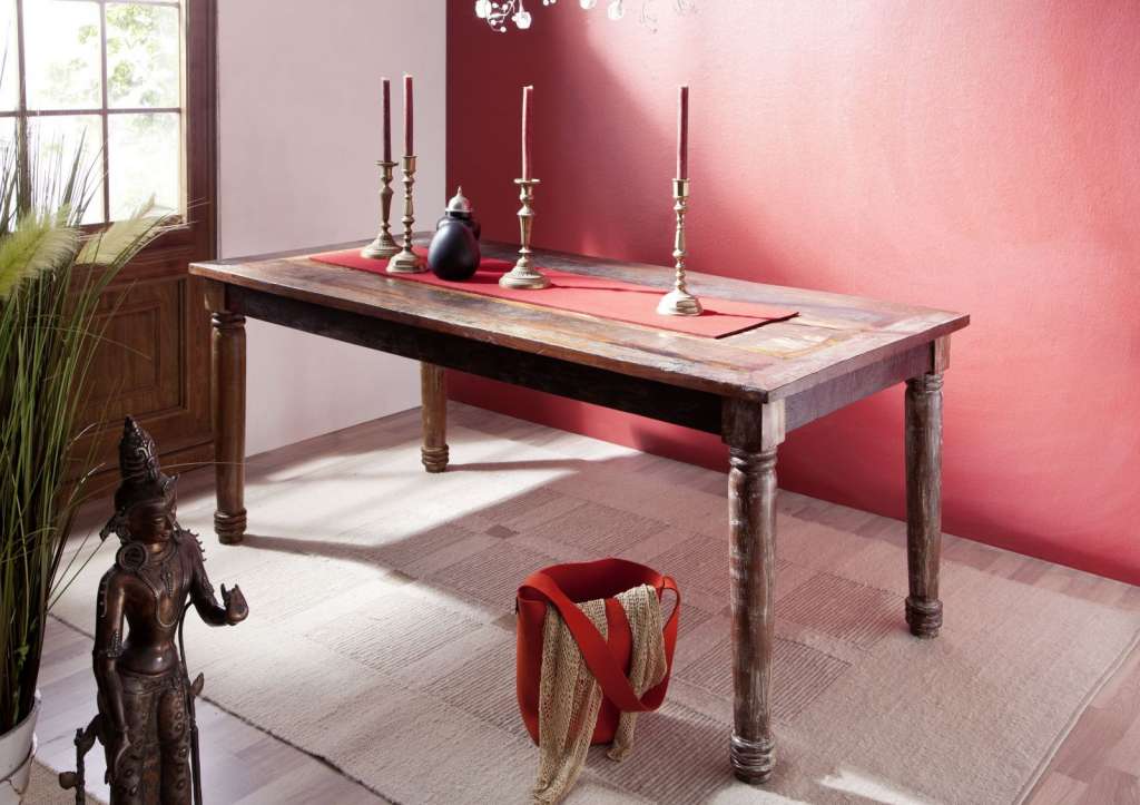 Esstisch Altholz 80x80x76 mehrfarbig lackiert FABLE #24