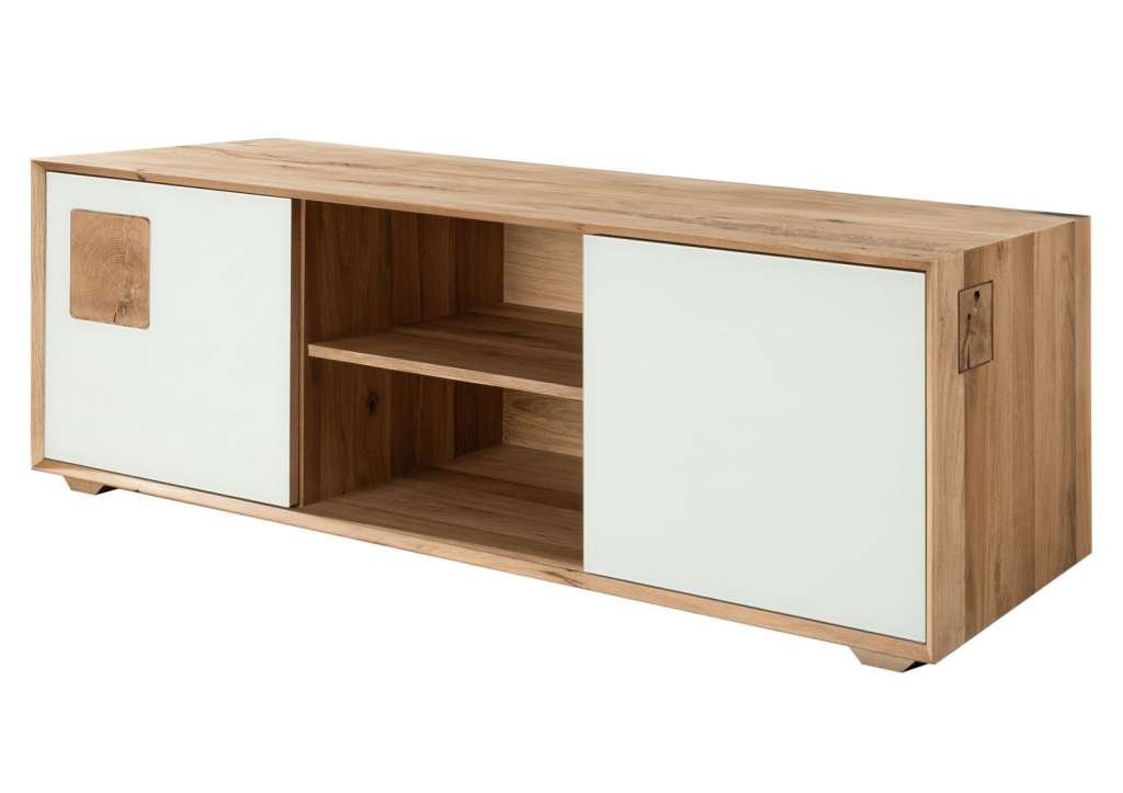 TV-Board Wildeiche 150x50x50 bianco geölt MÜNCHEN #208