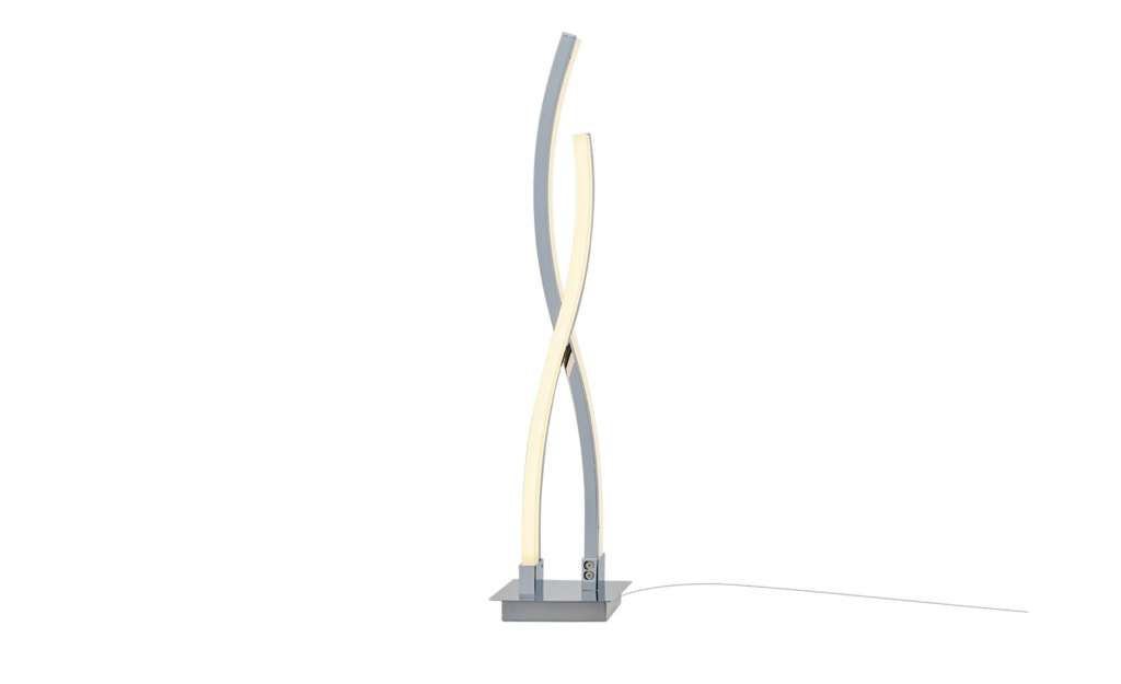 KHG LED-Tischleuchte, chrom `Wavy` ¦ silber ¦ Maße (cm): H: 53,5 Ø: [12.0] Lampen & Leuchten > Innenleuchten > Tischlampen - Höffner