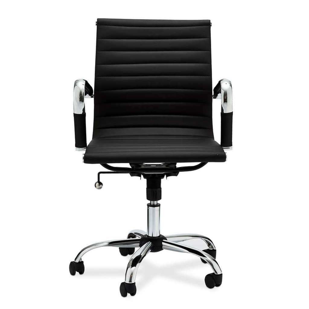 Ergonomischer Bürostuhl in Schwarz und Chromfarben Armlehnen