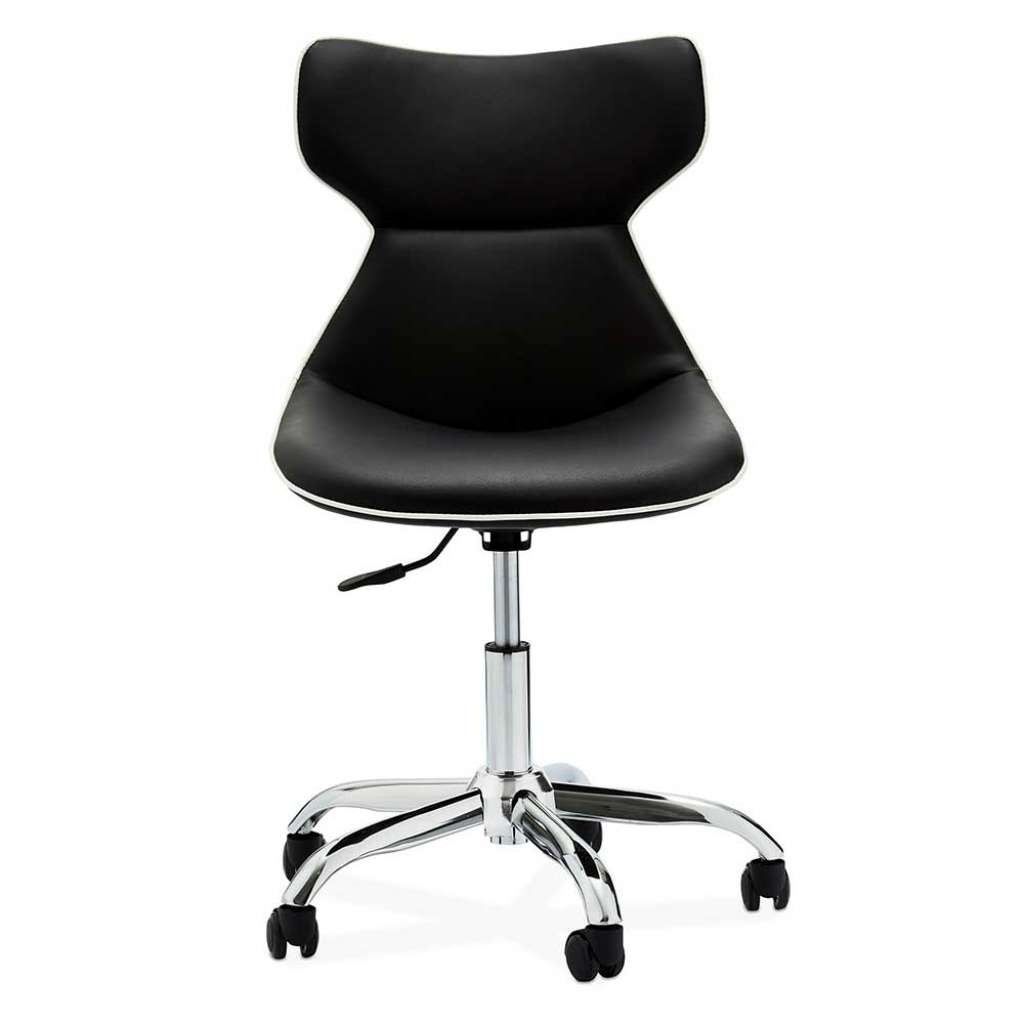 Design Drehstuhl in Schwarz und Chromfarben höhenverstellbar