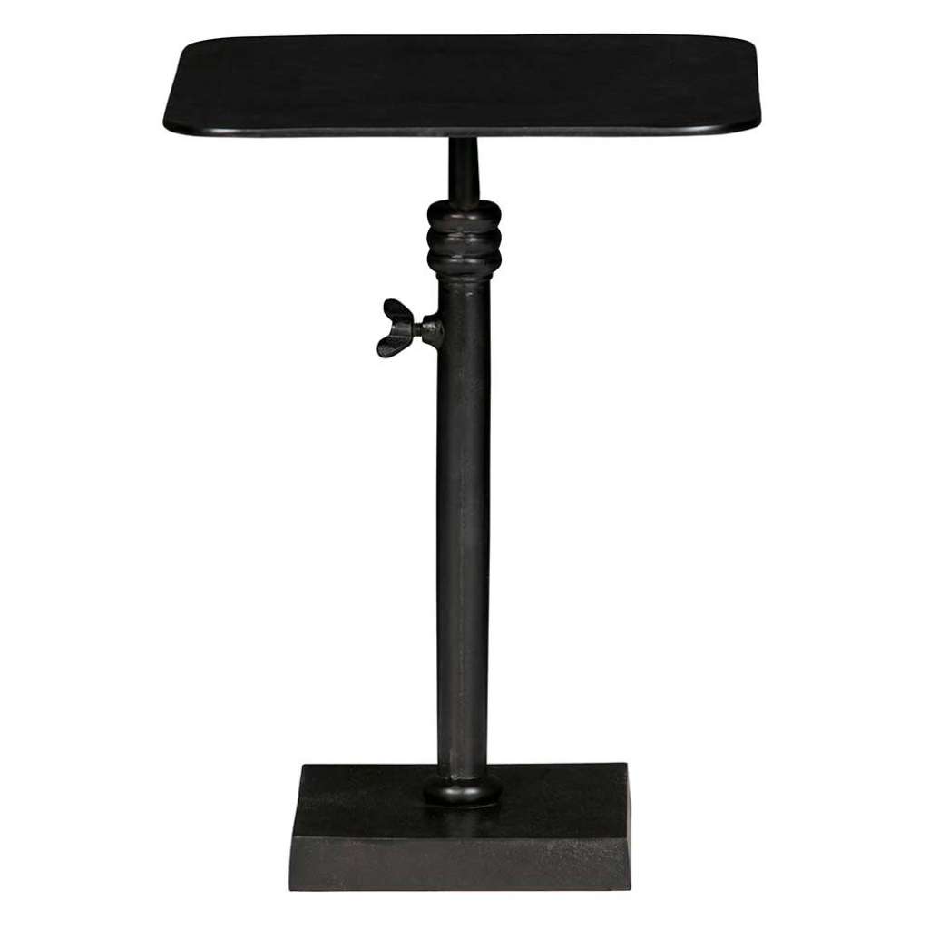 Höhenverstellbarer Beistelltisch in Schwarz Aluminium (2-teilig)