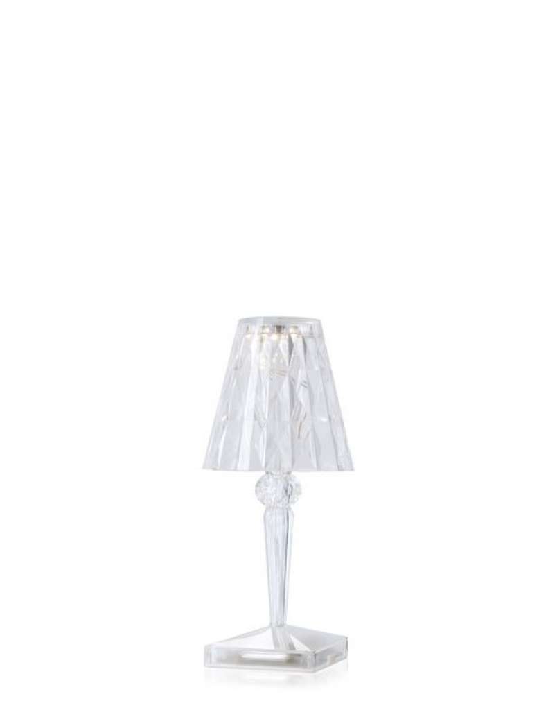 Kartell - Big Battery Tischleuchte mit Stromkabel - glasklar - indoor