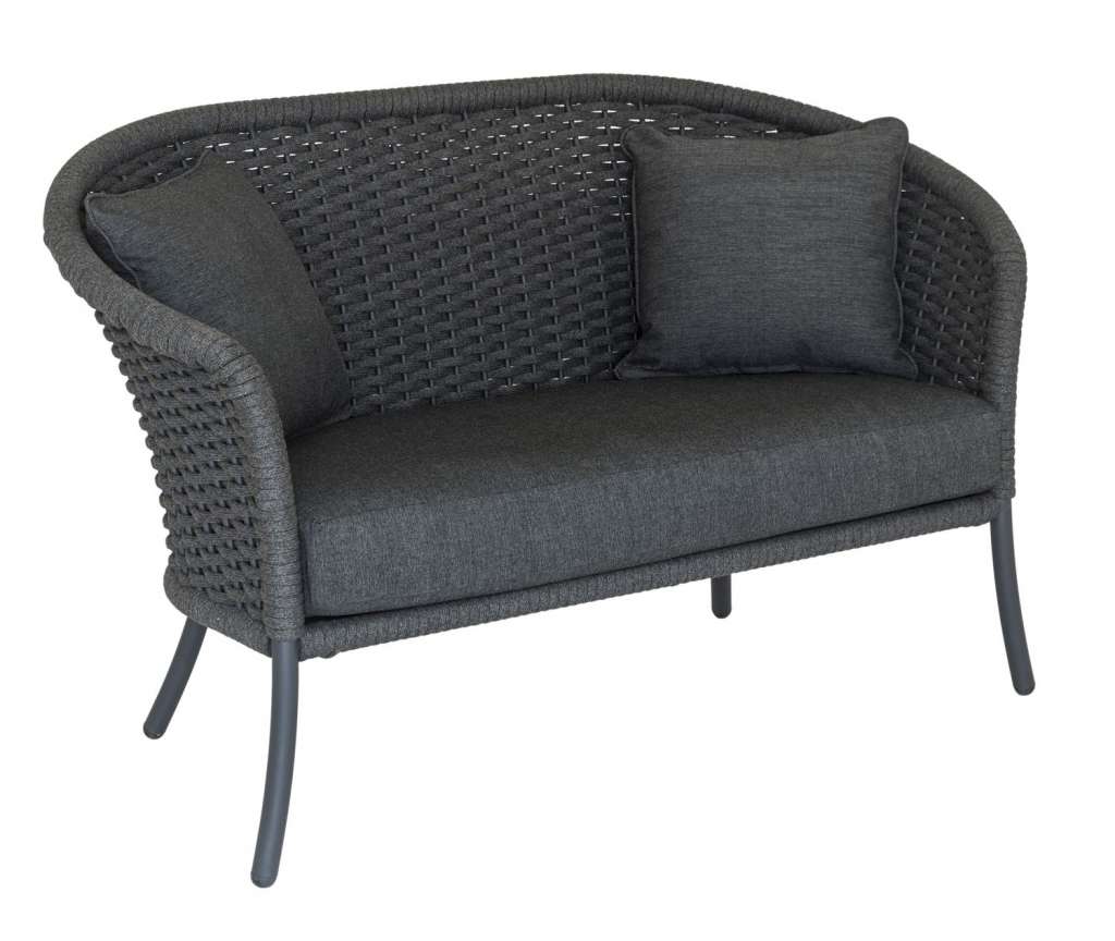 Alexander Rose - Cordial Sofa  gebogen - grau - Bezug/Anthracite - outdoor