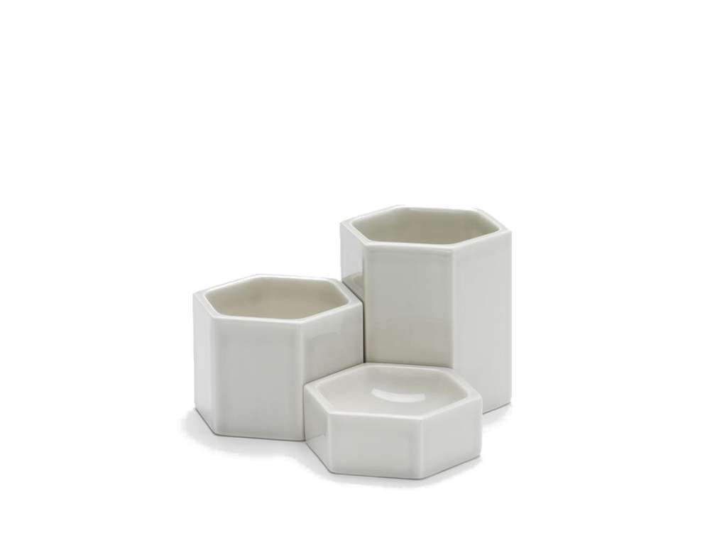 Vitra - Hexagonal Containers - eisgrau - 3er Set - indoor