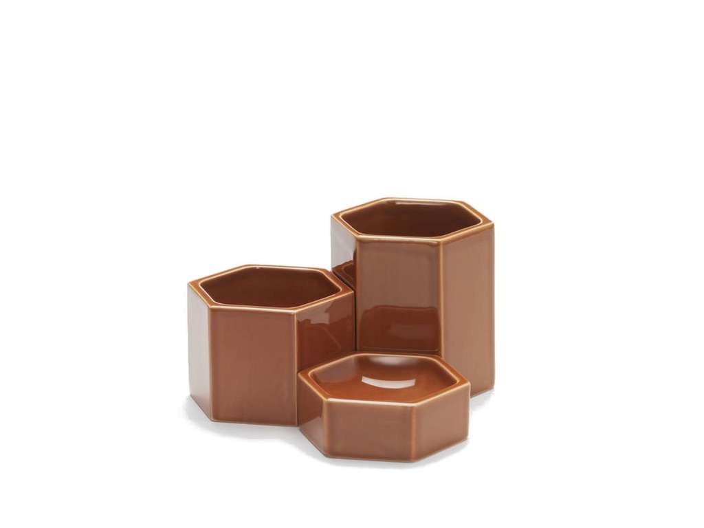 Vitra - Hexagonal Containers - rostorange - 3er Set - indoor