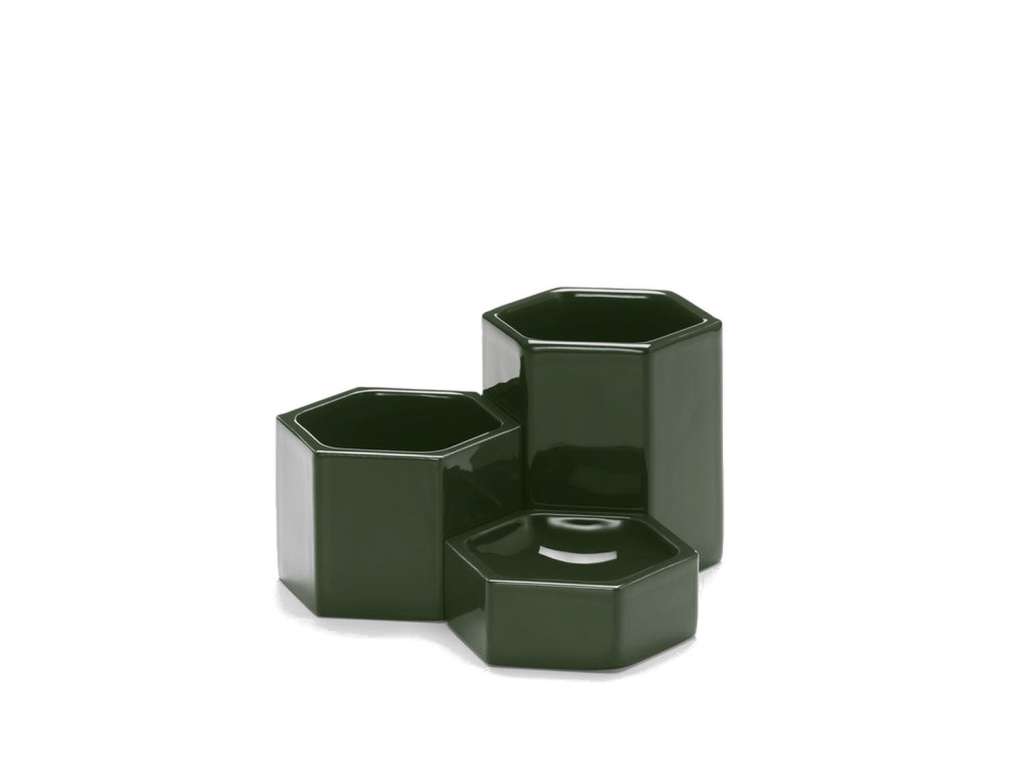 Vitra - Hexagonal Containers - dunkelgrün - 3er Set - indoor