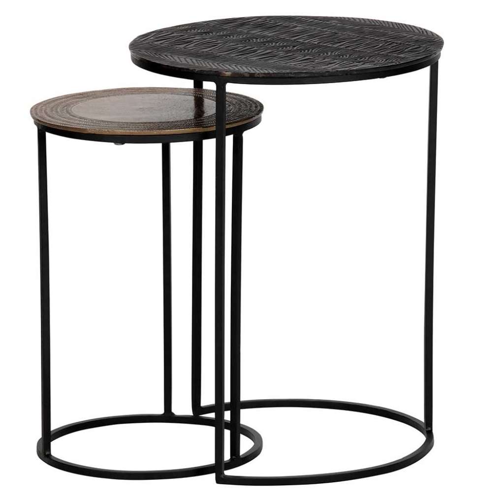 Rundtisch Set im Industry Style Antik Finish (2-teilig)