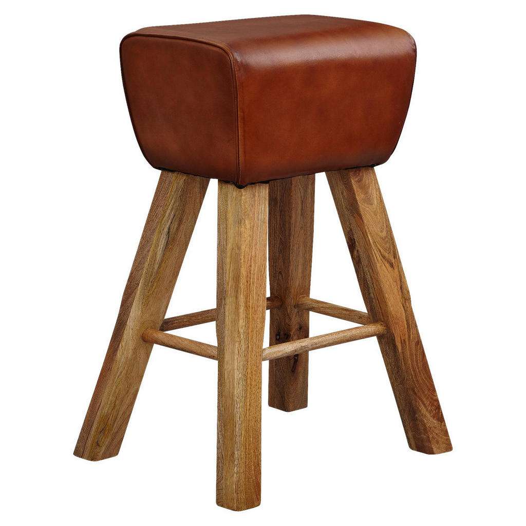 Carryhome BARHOCKER Echtleder Braun