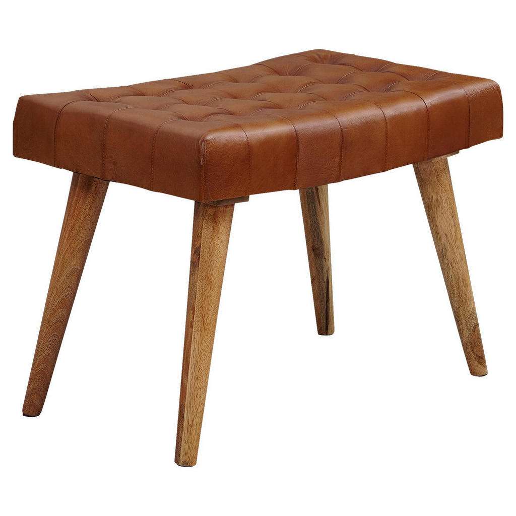 Carryhome HOCKER Echtleder Braun