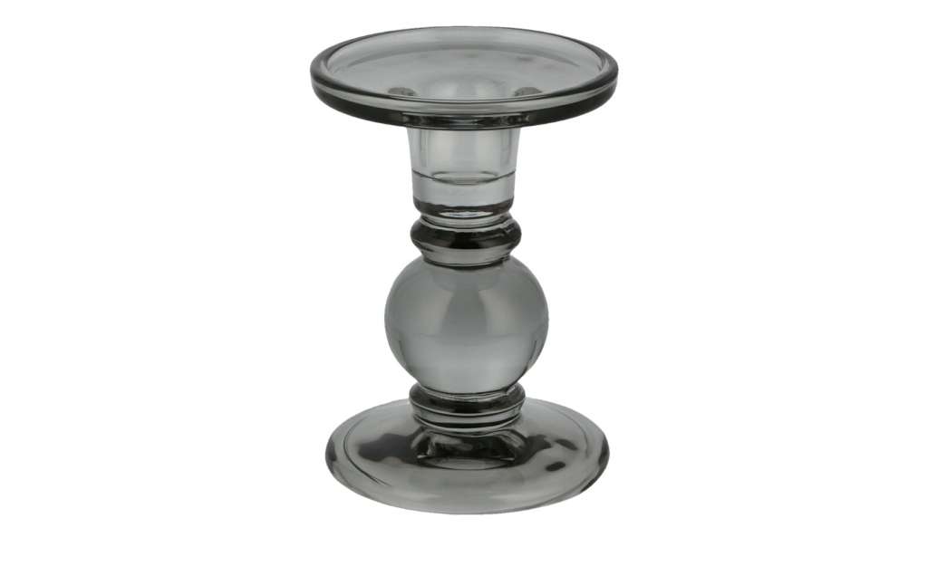 Kerzenhalter ¦ grau ¦ Glas  ¦ Maße (cm): H: 12,5 Ø: [9.0] Dekoration > Kerzen & Lichter > Kerzenständer - Höffner