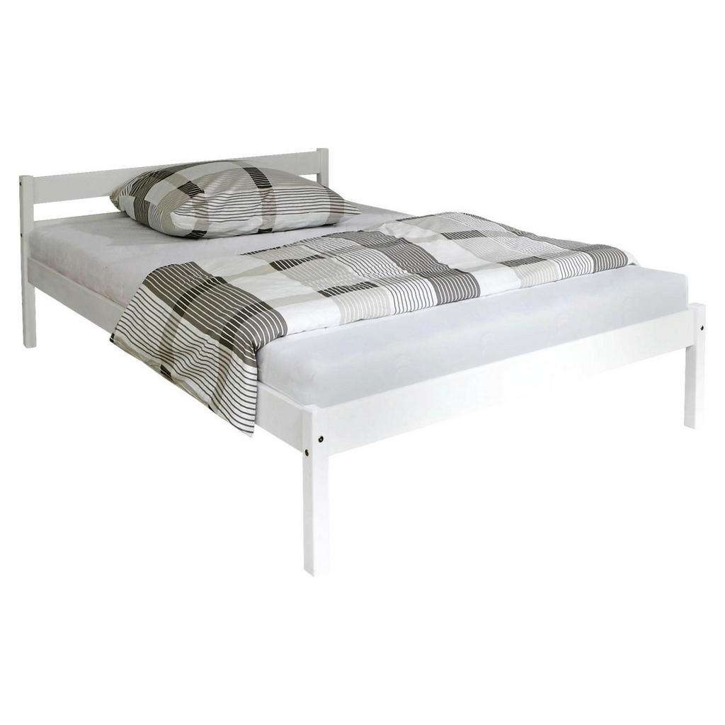 Carryhome BETT Kiefer massiv 140/200 cm, Weiß