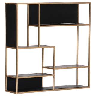 XXXL WANDREGAL Akazie massiv Schwarz, Gold
