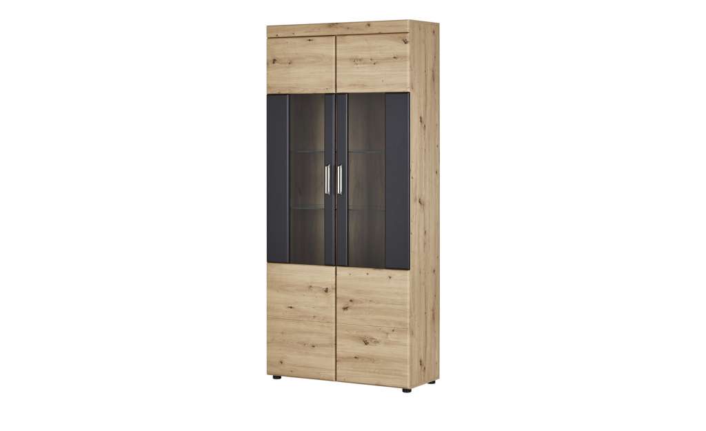 Vitrine  Parma ¦ holzfarben ¦ Maße (cm): B: 90,7 H: 199,1 T: 37,1 Kommoden & Sideboards > Vitrinen - Höffner