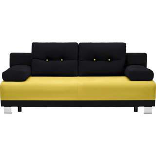 Carryhome SCHLAFSOFA Webstoff Geld, Schwarz
