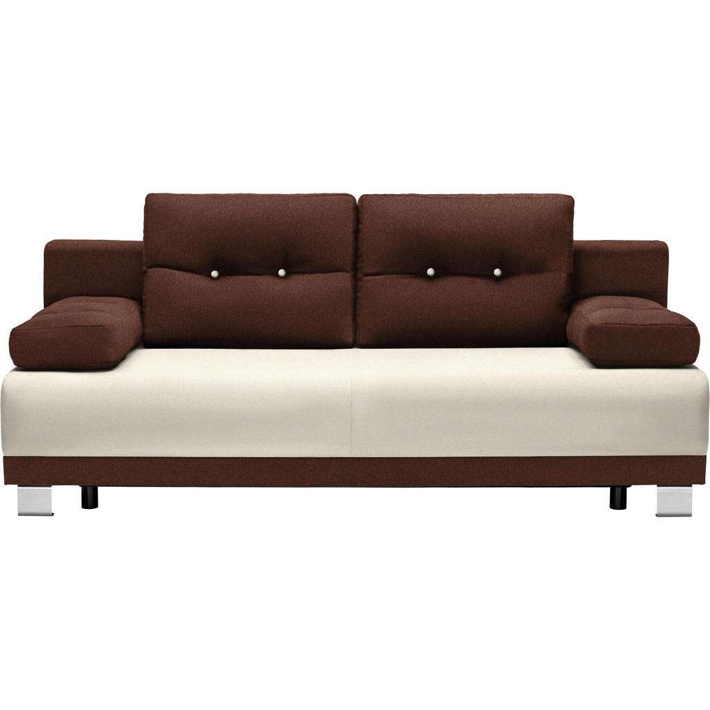 Carryhome SCHLAFSOFA Webstoff Braun, Beige