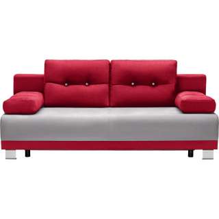 Carryhome SCHLAFSOFA Webstoff Rot, Grau