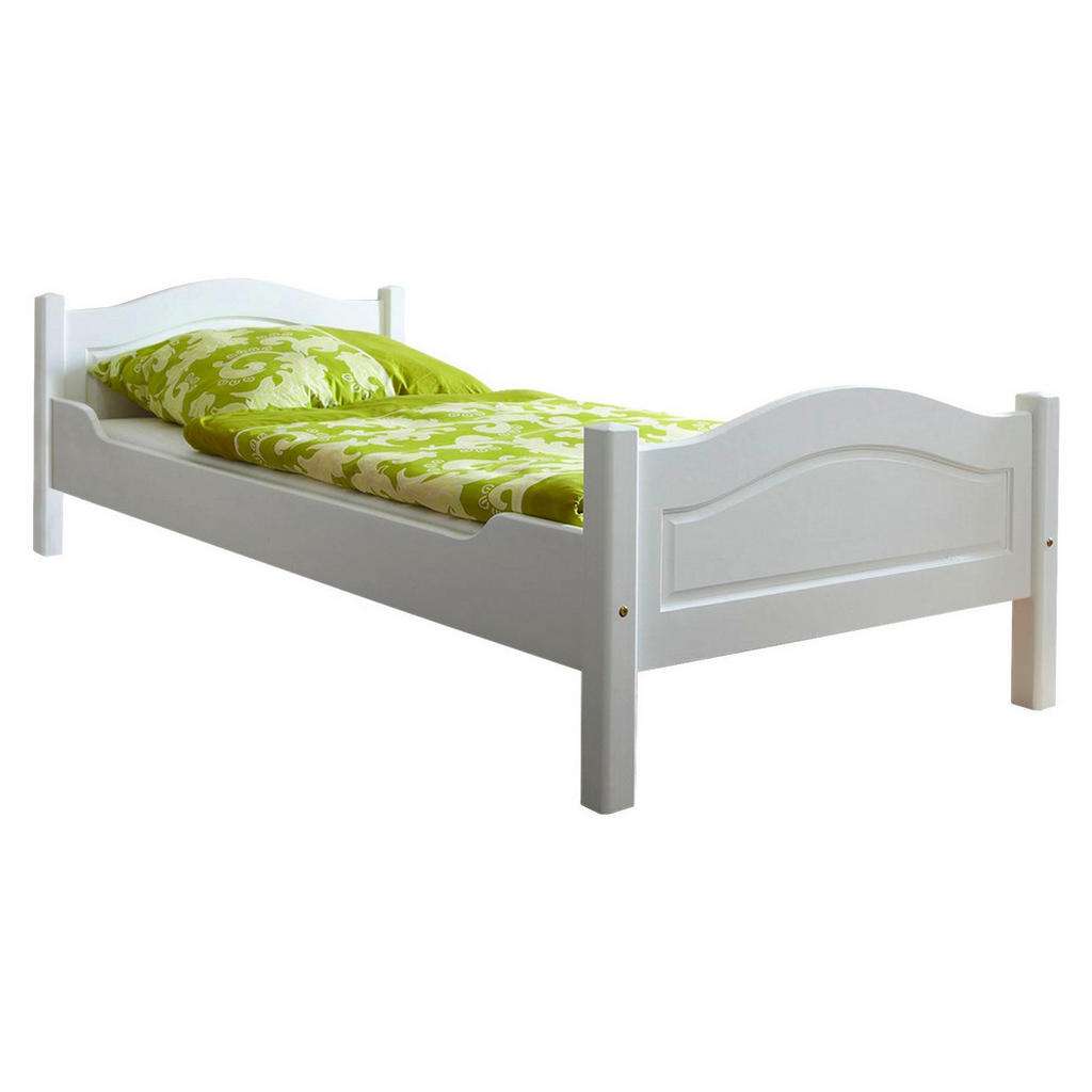 Carryhome BETT Kiefer massiv 90/200 cm, Weiß