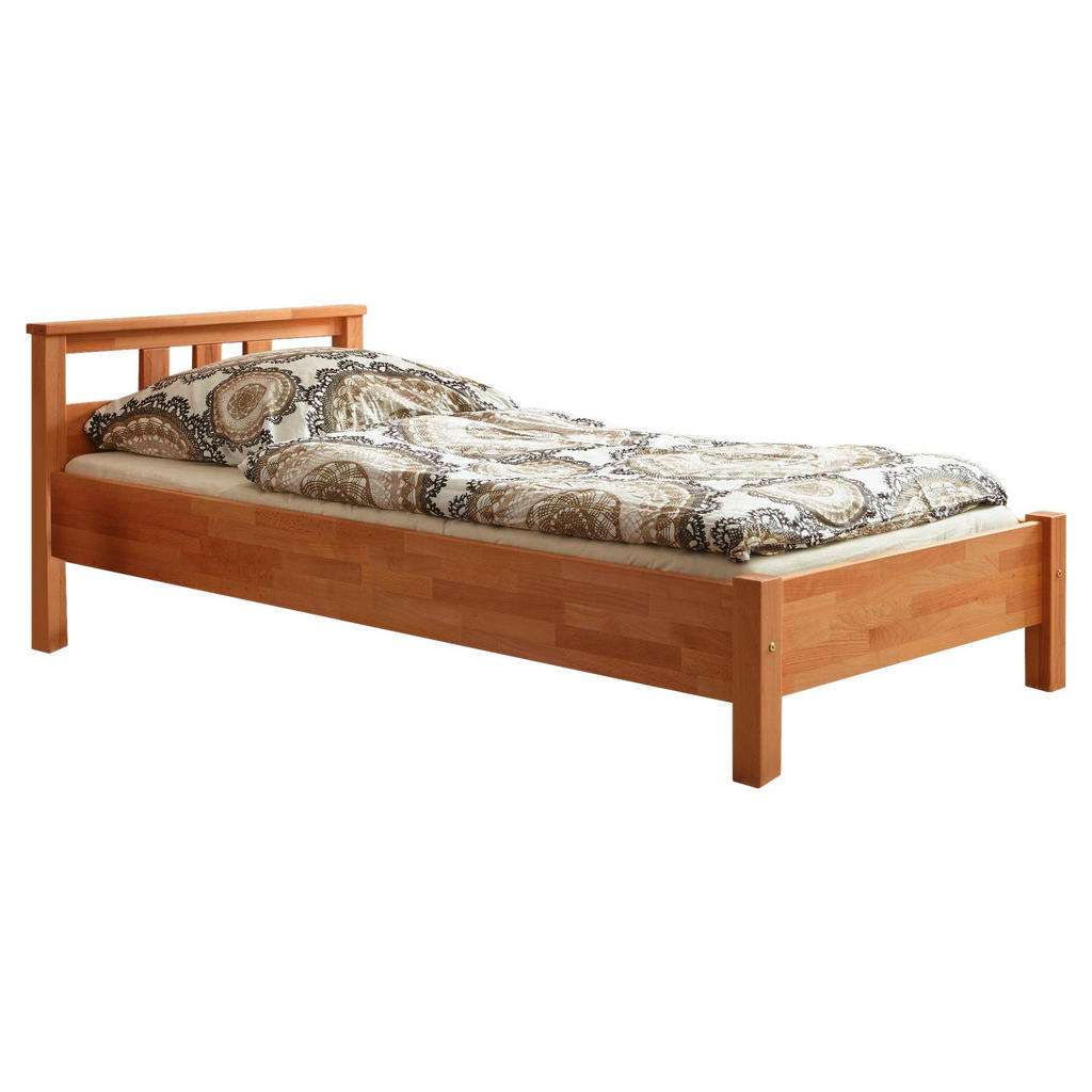 Carryhome BETT Buche massiv 90/200 cm, Braun