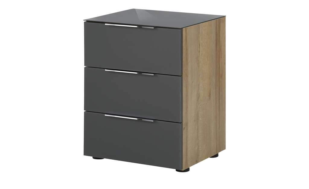Nachtkommode  Vitreo ¦ schwarz ¦ Maße (cm): B: 45,1 H: 60,3 T: 40 Tische > Nachttische - Höffner