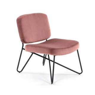 Loungesessel in Rosa Samt modern (2er Set)