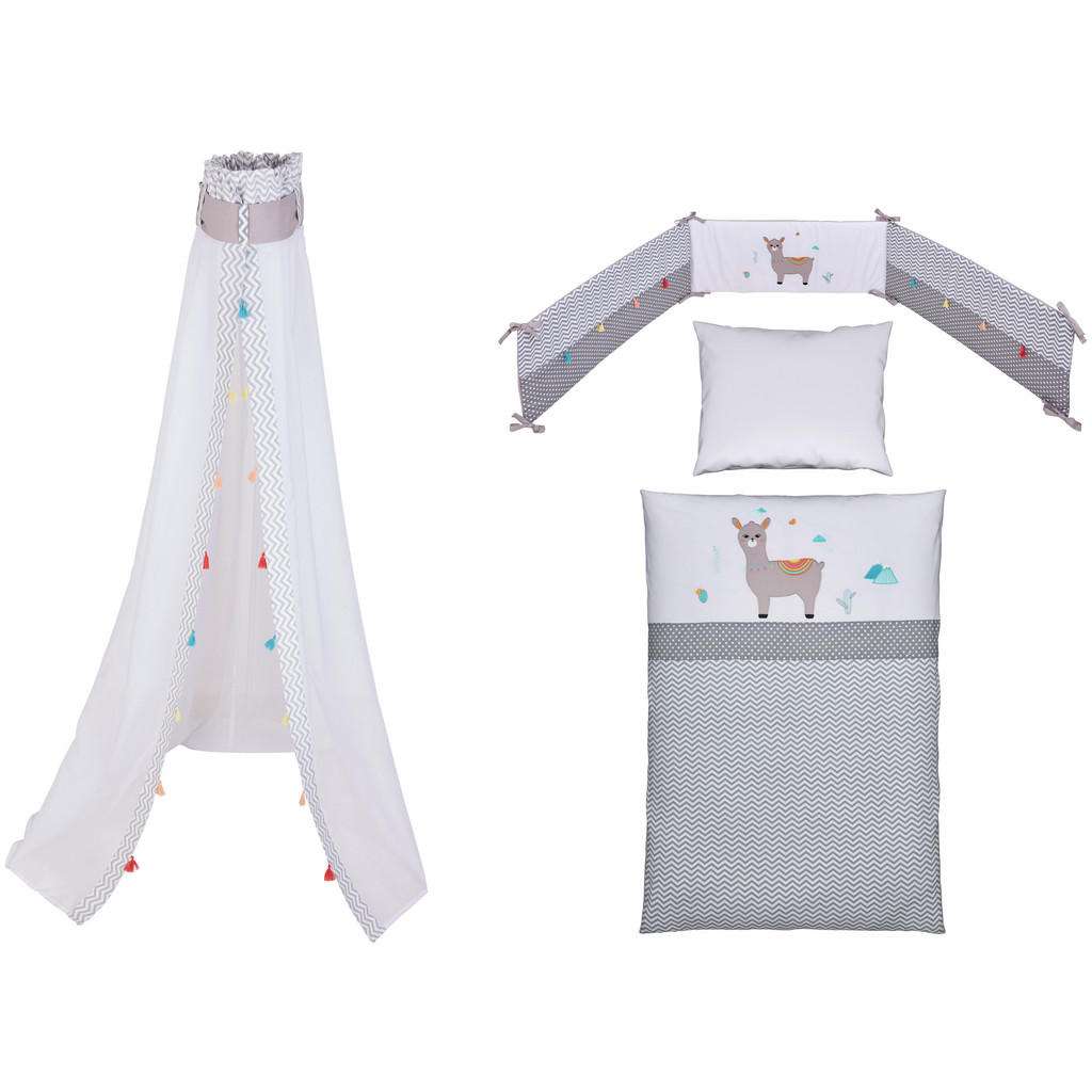 Patinio GITTERBETTSET Lama Lyna Weiß, Grau