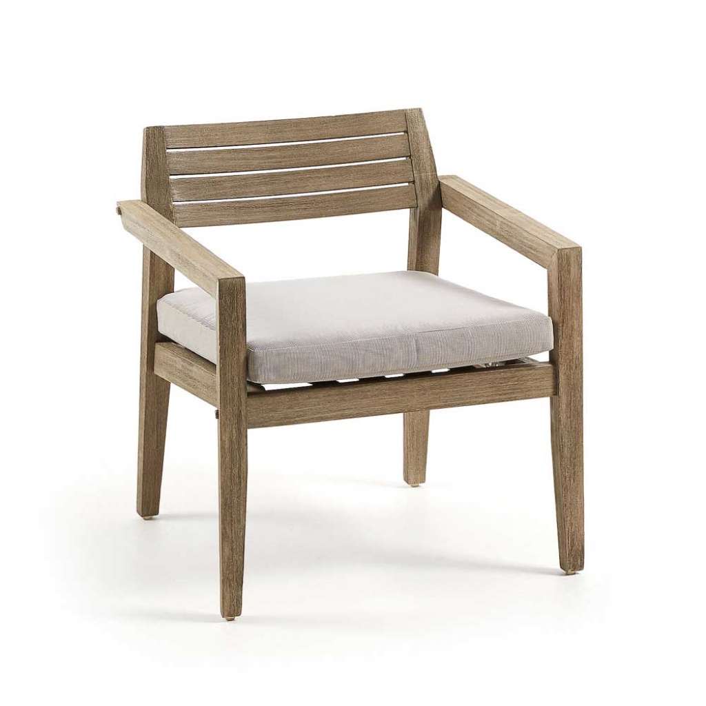 Armstuhl aus Eukalyptusholz Grey Wash Optik